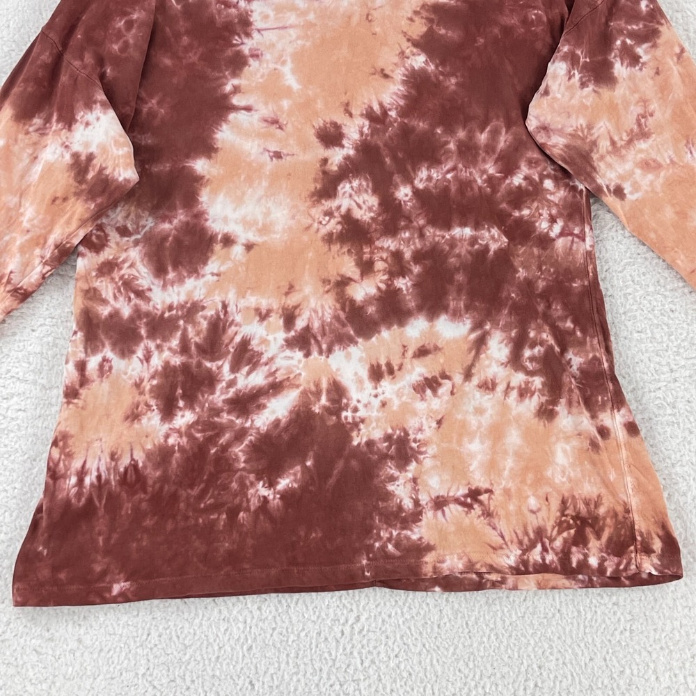 We the Free People Be Free T-Shirt Women Small Orange Tie-Dye Long Sleeve Casual - Picture 5 of 13